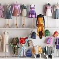 Diverse Stylish Clothes On Mannequins With Various Colors And Designs