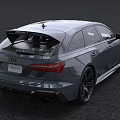 Audi Gray Sporty Car Exterior Design With Large Black Wheels And Aerodynamic Accents