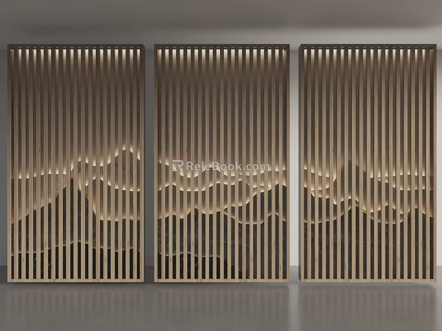 New Chinese Style Background Wall Grid Landscape Background Wall Landscape Background Screen Water Mountain Background Partition Landscape Wall Grid Background Wall 3d model