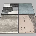 Modern Square Rugs Featuring Abstract Patterns Geometric Designs And Striped Textures 3d model