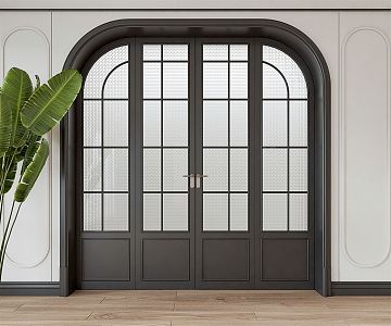 Jane Europe double door merchant door glass double door 3d model