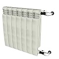 White Domestic Panel Radiator For Efficient Home Heating With Valve Connections 3d model