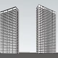 Two Modern Urban High Rise Towers With Glass Facades And Multiple Floors