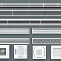 Various Types of Air Conditioner Air Vents with Modern Design and Grille Patterns