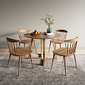 Nordic Casual Table and Chair Combination Casual Table and Chair 3d model