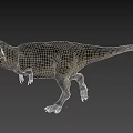 3D Model Tyrannosaurus Rex Reptile With Gray Skin Open Mouth Standing Pose And Black Background