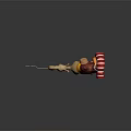 Cartoon Camel Game Character with Red Saddle Green Belt and Spiral Decoration in Animated Style