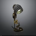 Industrial Style Metal Table Lamp With Gear Base And Pipe Structure Lampshade