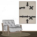 Quiet single sofa 3d model