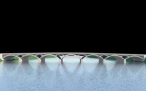 porous arch bridge 3d model