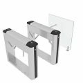 Daily Electrical Security Turnstile Access Control Appliance With Silver Metal Frame 3d model