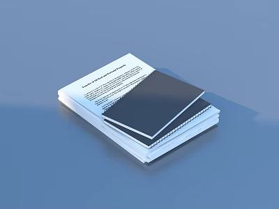 Stack of Notebooks with White and Black Covers as Daily Life Supplies 3d model