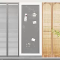 Stylish Room Dividers With Dark Gray Louvered Panel Gray Door And Rattan Woven Design