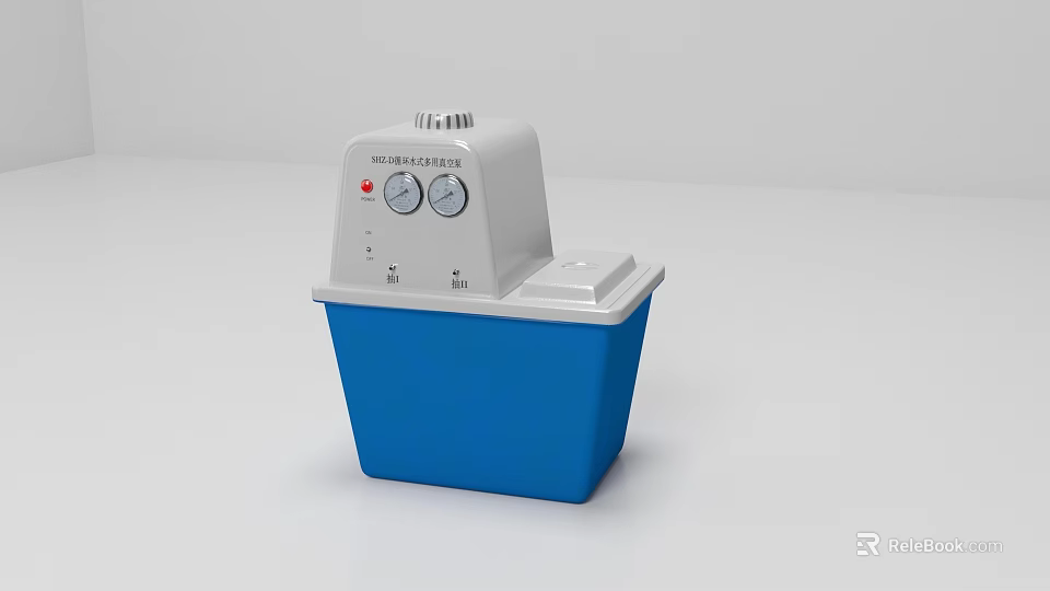 Blue Modern Storage Cabinet with Control Panel and Compact Design for Home Use 3d model 