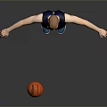 Man Wearing Thunderbirds Basketball Jersey Number 44 Standing With Arms Outstretched And Basketball