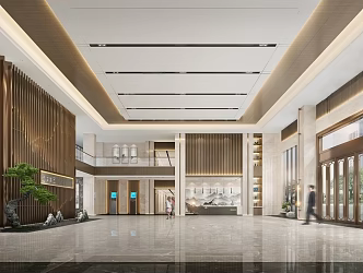 Modern Hotel Lobby 3d model