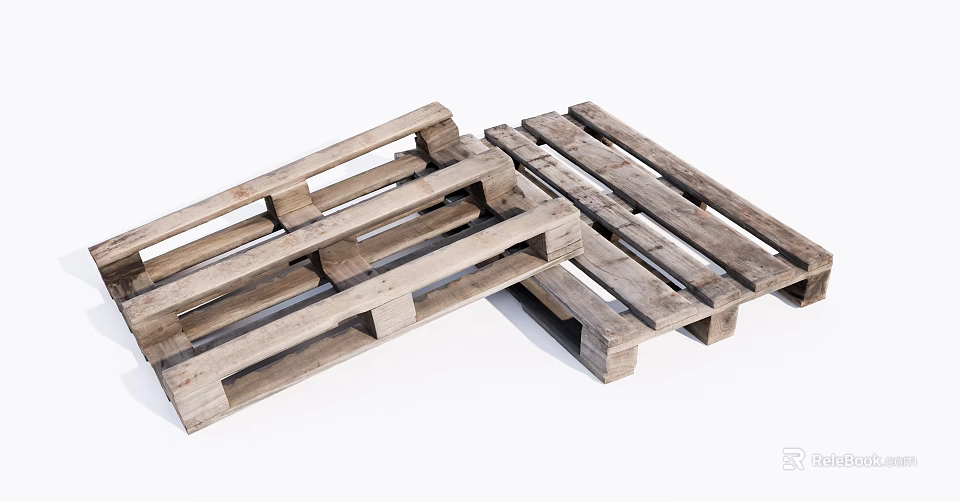 Creative Wooden Pallet Partition Design For Home Interior Room Divider 3d model 