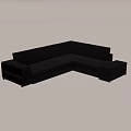 Modern Black L shaped Sectional Sofa Set with Sleek Design and Storage 3d model