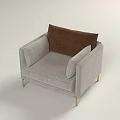 Modern Light Gray Fabric Sofa Set With Gold Metal Legs And Accent Cushions