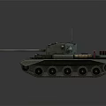 Detailed Military Armored Tank With Green Camouflage Cannon Tracks Turret And Storage Boxes