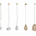 Modern chandelier simple bedside small chandelier 3d model