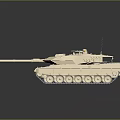 Modern Military Tank With Long Cannon Tracks And Top Equipment Details