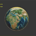 Detailed Earth Globe With Blue Ocean Green Land And White Clouds
