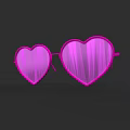 Pink Heart Shaped Sunglasses With Glossy Frame And Tinted Lenses