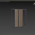 Modern Wood Grain Swing Door With Sleek Black Frame For Interior Spaces