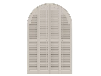 modern louver door arc louver door 3d model