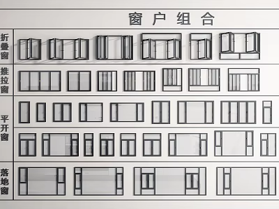 Casement Windows Featured In Window Combination With Various Architectural Design Styles 3d model