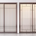 Modern Sliding Doors With Grid Pattern Metal Frames And Frosted Glass Panels For Interior Design