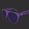Fashionable Purple Sunglasses With Square Frame Dark Lenses And Brand Logo