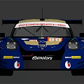 Blue AGVIO ECUSSO Race Car With Italian Flag Colors Pirelli Tires And Aerodynamic Wing