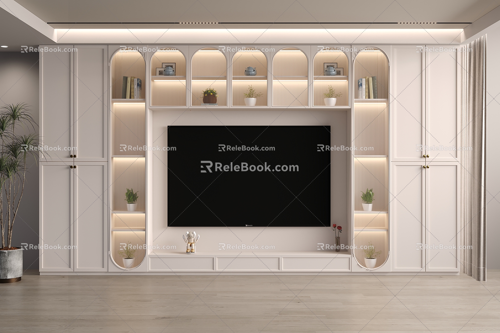 French TV Background Cabinet Decorative Cabinet TV Cabinet 3d model