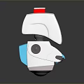 Game And Movie Robot Character With White Body Red Top Yellow Eyes And 3D Design
