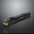 EURORAIL Railway Train With Black Gray Body Green Front And Exterior Logo Design