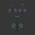 Colorful Fantasy Dragon Creatures With Vibrant Wings In Various Purple Blue Red Hues