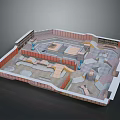 3D Rendered Exhibition Space Interior Layout With Booths Pathways And Columns
