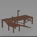 Industrial Workbench Equipment With Tool Rack Slanted Board And Circular Component
