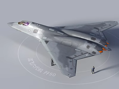 J-50 Fighter Jet Modern Military Aircraft With Stealth Design And Advanced Features 3d model