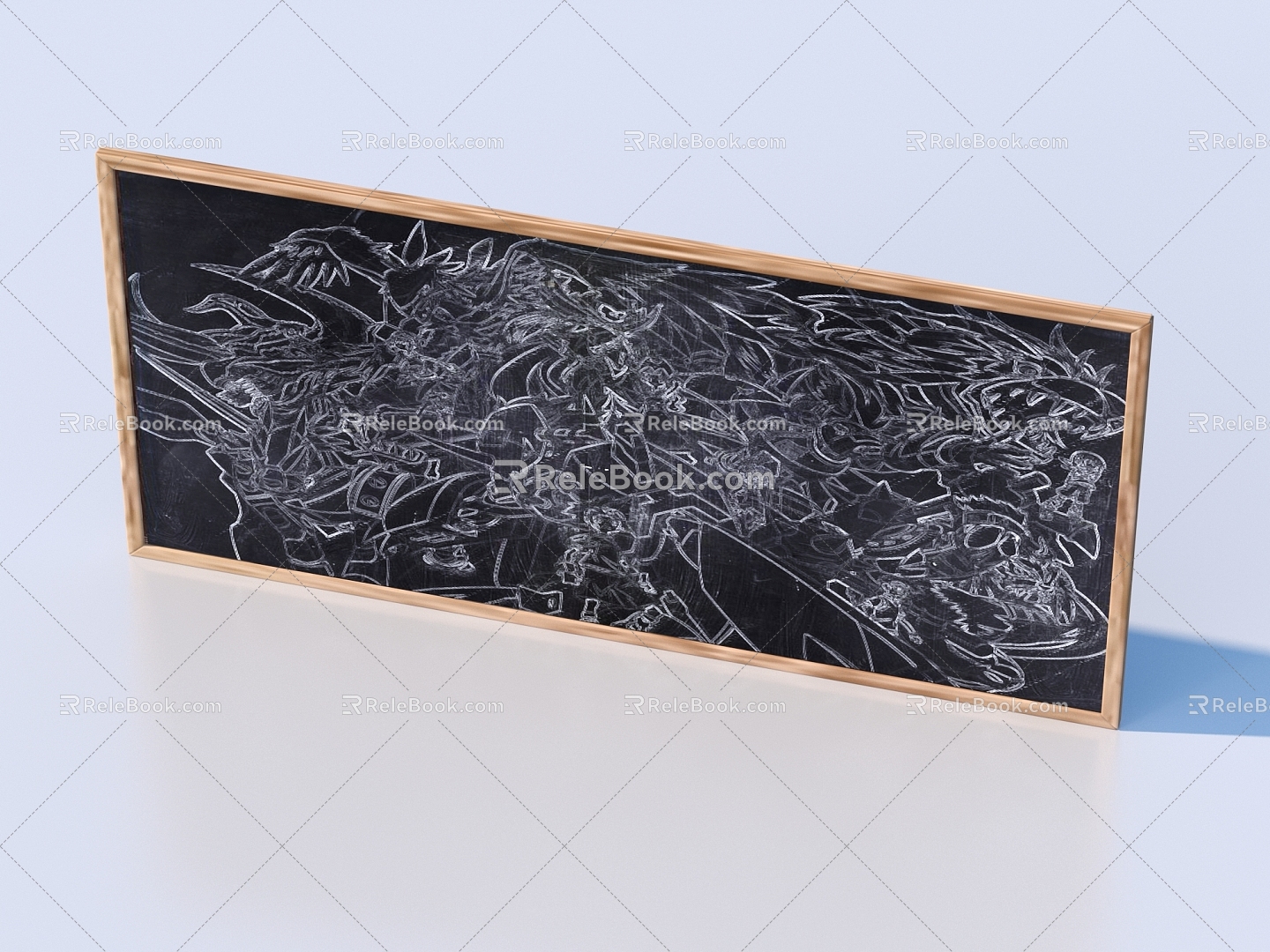 Billboard shop signboard blackboard graffiti wall chalk drawing small blackboard model