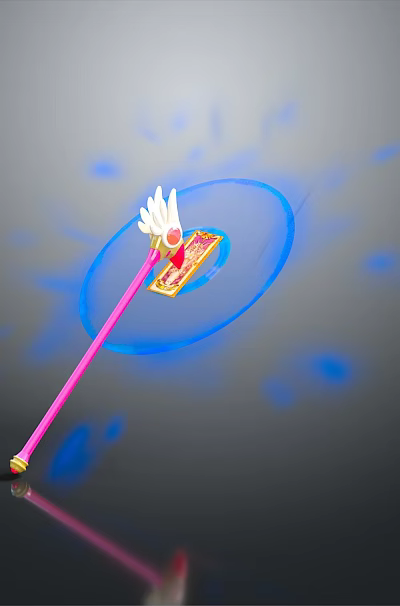 Glowing Magic Staff With Pink Shaft White Wing Decoration And Blue Aura Effects 3d model Glowing Magic Staff With Pink Shaft White Wing Decoration And Blue Aura Effects 3d model