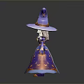 Wizard Character with Purple Starry Hat Blue Purple Robe Gold Star Decorations Cartoon
