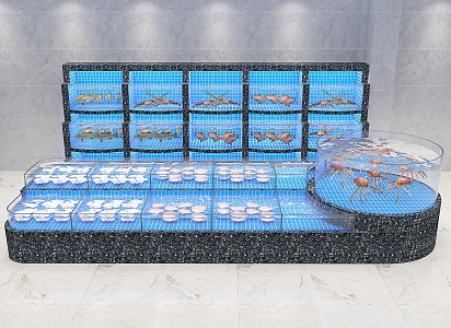 Modern Seafood Pool Hotel Seafood Pool 3d model