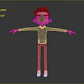 Game Movie Character With Red Brown Hair Black Shirt And Blue Pants Arms Outstretched 3d model