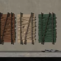Modern Textured Wall Decor with Brown Beige Green Panels Hanging on Wall