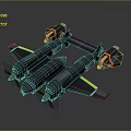 Futuristic Twin Engine Aircraft 3D Model With Black And Yellow Aerodynamic Design