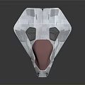 Futuristic Spacecraft With Triangle Shape Gray And Pink Exterior For Advanced Space Exploration Missions
