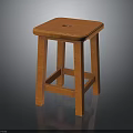 Simple Wooden Furniture Stool With Square Seat And Sturdy Legs Design